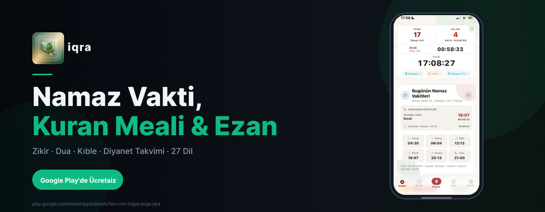 Iqra — Namaz Vakti, Kuran Meali, Ezan ve Zikir